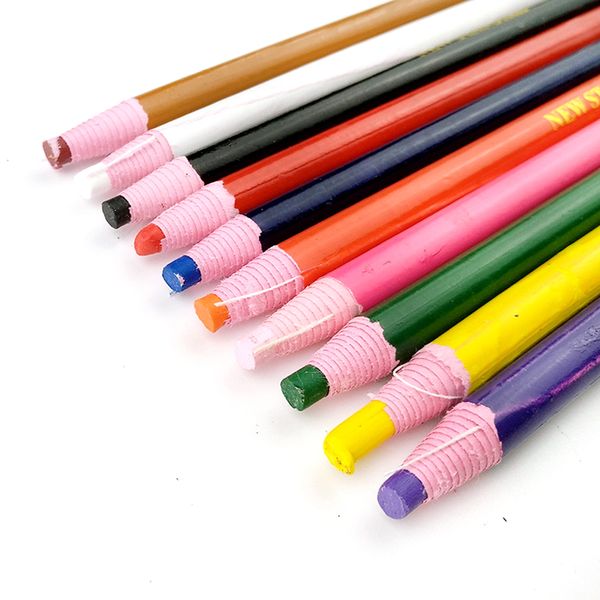 

12pcs/set sewing chalk crayons pencils multicolor for tailors marker pen pull fabric cutting drawing garment diy clothing point, Black