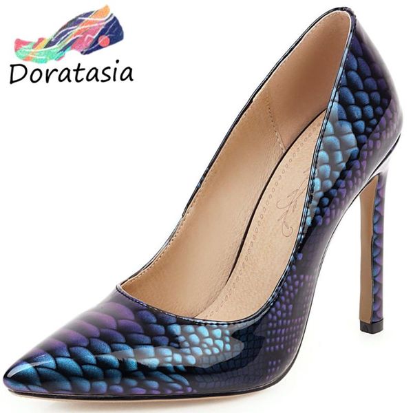 

doratasia new girl high thin heels pumps spring unique colorful party pumps women cool pointed toe evening shoes woman, Black