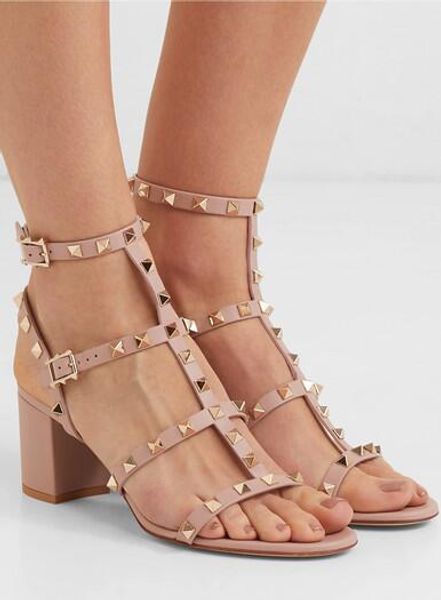 

made italy luxurious brand women sandals,ladies rock studs high heels lady ankle strap rock summer gladiator sandals party wedding dres, Black