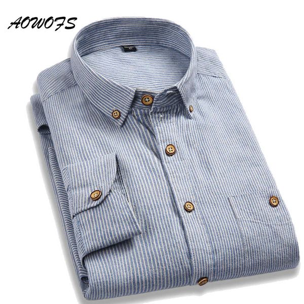

aowofs spring autumn mens shirts long sleeve cotton striped shirts men slim fit button casual shirt plus size 4xl, White;black