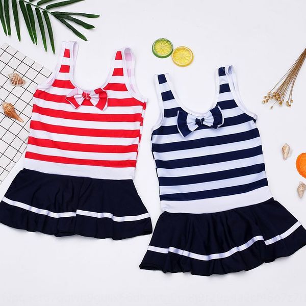 

children's cute girl's one-piece navy dress dress style small medium and large children's swimsuit student swimsuit, White;black