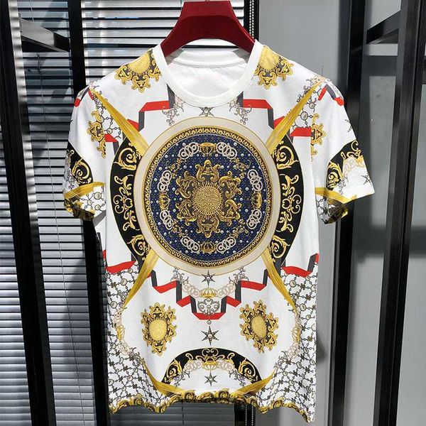 

bh03178fashion men's & tees 2020 runway european design short print party style t-shirts men's clothing, White;black