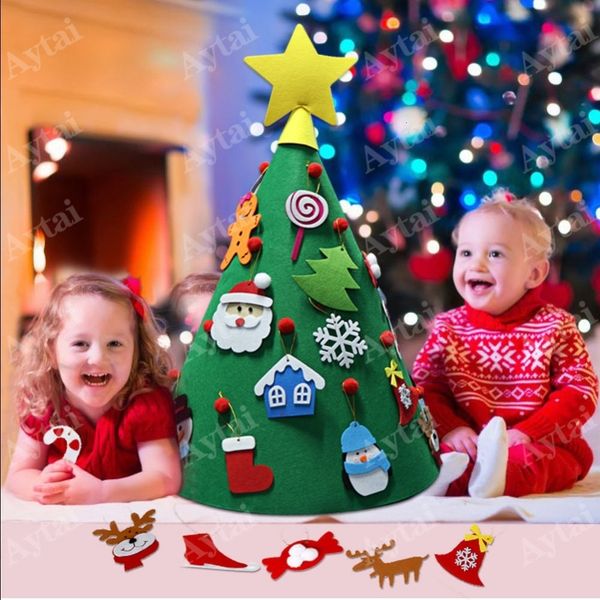 Acquista Ourwarm Diy 3d Albero Di Natale Con Ornamenti Di Natale Del Giocattolo Bambini Della Decorazione 2019 Regali Di Capodanno Decorazioni Di Natale In Feltro Albero Y191104 A 22 77 Dal Shenping01 Dhgate Com