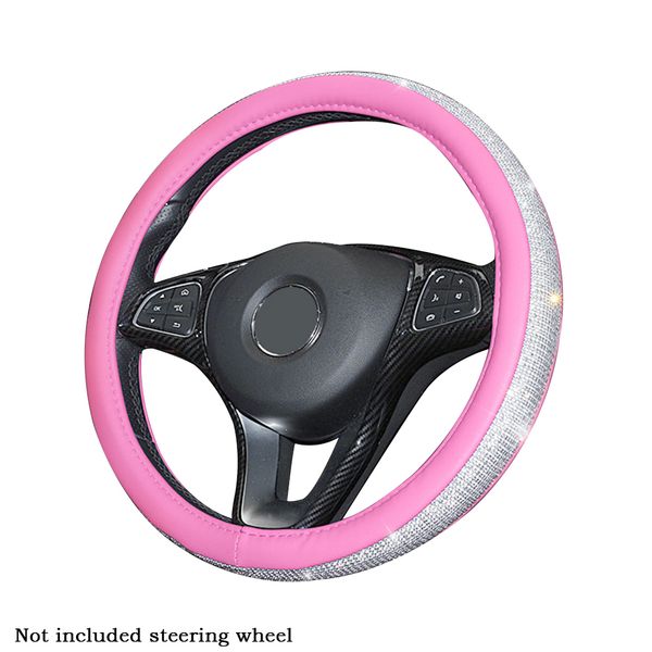 

lightweight non slip accessories soft odorless gift easy install steering wheel cover car bling rhinestone universal fit