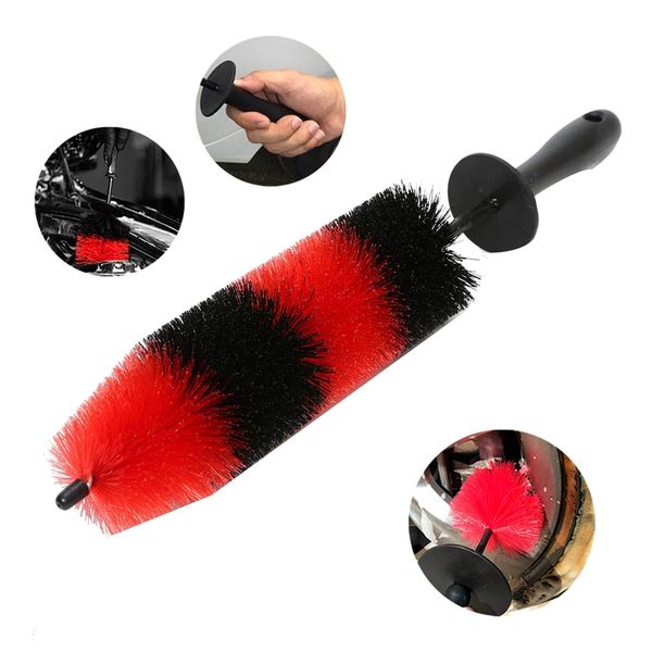 

car tire cleaning brush wheel brush rim detail 17inch long soft for wheels, rims, exhaust pipes, cars, motorcycles