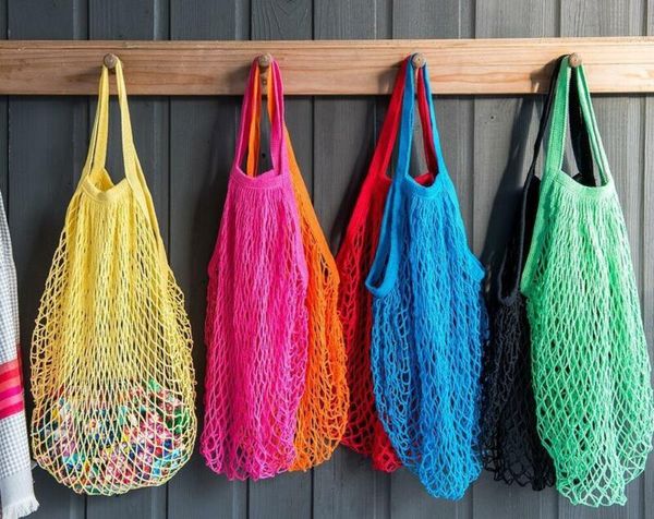 

reusable fruit shopping string grocery shopper cotton tote mesh woven net bag