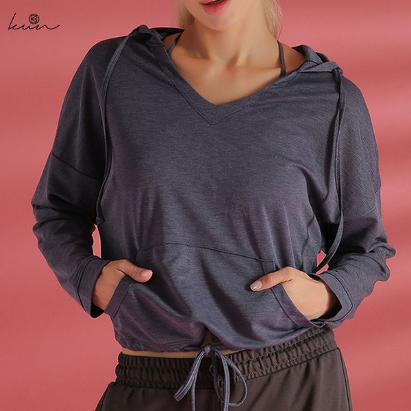 

sports leisure yoga blouse women's hoodie solid color long sleeve loose sports running fitness suit women, White;red
