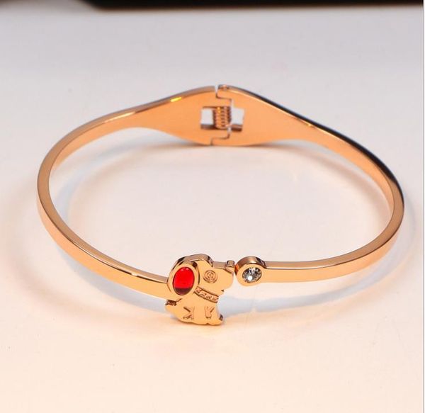 

rose gold bracelet bracelet ring ruby 18k titanium steel bracelet, Golden;silver