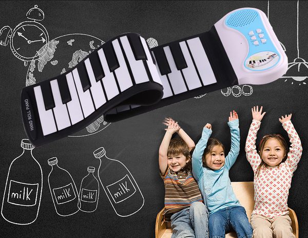

37keys roll up silicone piano roll-up soft keyboard piano with 8 different tones, 6 demo songs(blue, pink, green