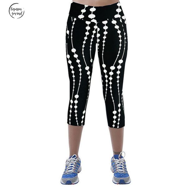 

legging печати летний стиль брюки capris женщины черный легинсы женские брюки тонкие и мягкие mid теленок legging, Black