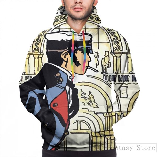 

mens hoodies sweatshirt for women funny corto maltese in venice print casual hoodie streatwear, Black