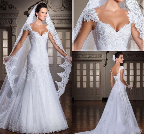 

new arrival vestidos de noiva tulle/applique beaded wedding dresses bridal gowns detachable train beach wedding dresses, White