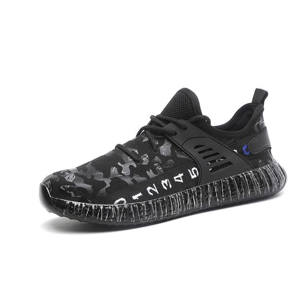 

work shoes safety boots man toe breathable non slip light weight fashionable anti smashing puncture proof ourdoors high cut, Black