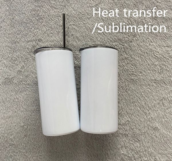 

sublimation heat transfer 15oz 450ml skinny tumbler slim tumbler with metal straw double walled stainless steel