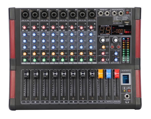 

8-канальный 48V Phantom 99 DSP Эффект USB Bluetooth Audio Mixer BT8