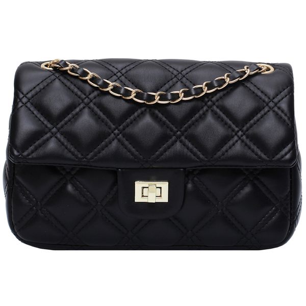 

191214 ivog new arrival everyday ladies small messenger crossbody handbag black quilted chain hand bags for women 2019