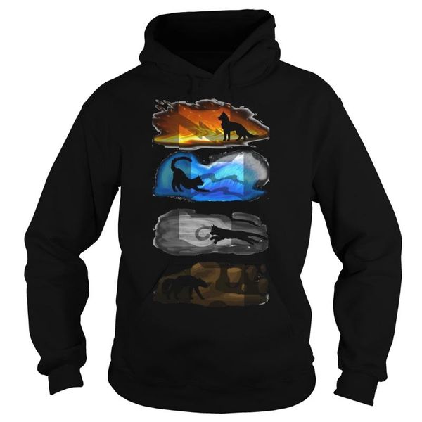 

воин кошки: четыре стихии, четыре кланы унисекс hoodie, Black
