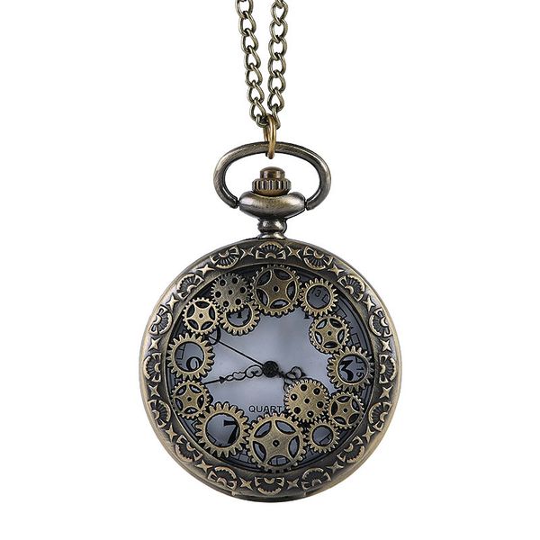 

quartz pocket watch antique mechanical parts bronze pocket watch large antique gear parts embossed with, Slivery;golden