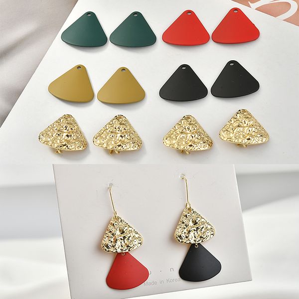 

50pcs 17*19mm rubber enamel alloy charms fashion fan triangle shape oil drop metal floating pendant ornaments, Bronze;silver