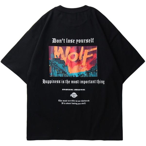 

sifan oversize hip hop t shirt men 2020 streetwear harajuku printed tee shirt short sleeve cotton casual t-shirt fashion black tshirt, White;black