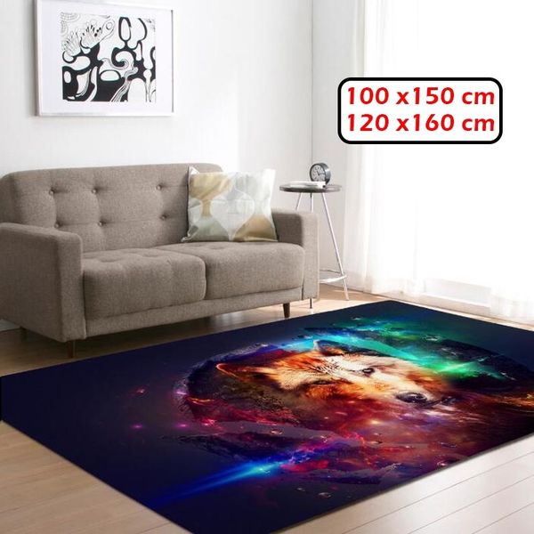 

3d printed rectangle floor mats rugs for bedroom wolf pattern carpet for living room non-slip sofa yoga mat home decor (7 style