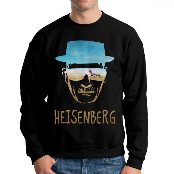 

heisenberg breaking bad men hoodies long sleeve winter cotton casual pullovers, Black