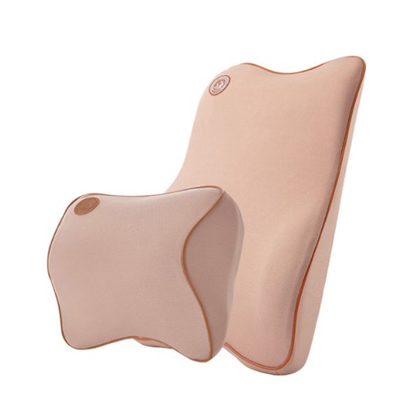 

2pcs/set support ergonomic relieve headrest car driving gift back home office lumbar cushion zipper solid memory foam