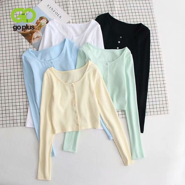

goplus vintage women t-shirts o-neck simple t shirt spring summer button up short tees fashion korean clothes c9869, White