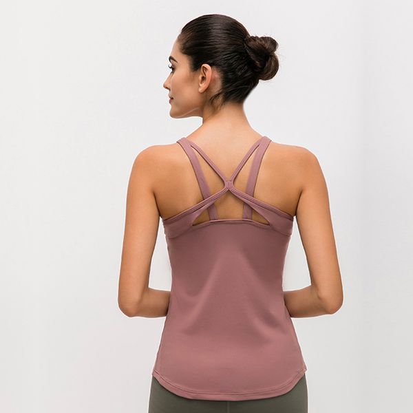 

zhangyunuo gym padded crop workout yoga tank backless sport wear solid gather women fitness dyr fit training shirt, White;red