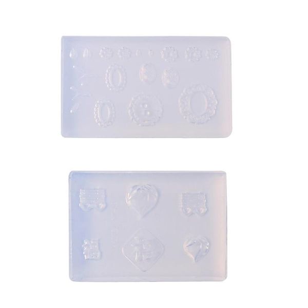 

3d pattern diy nail art silicone mold nail template form mould uv gel decors manicure tools templates pattern nails art, White