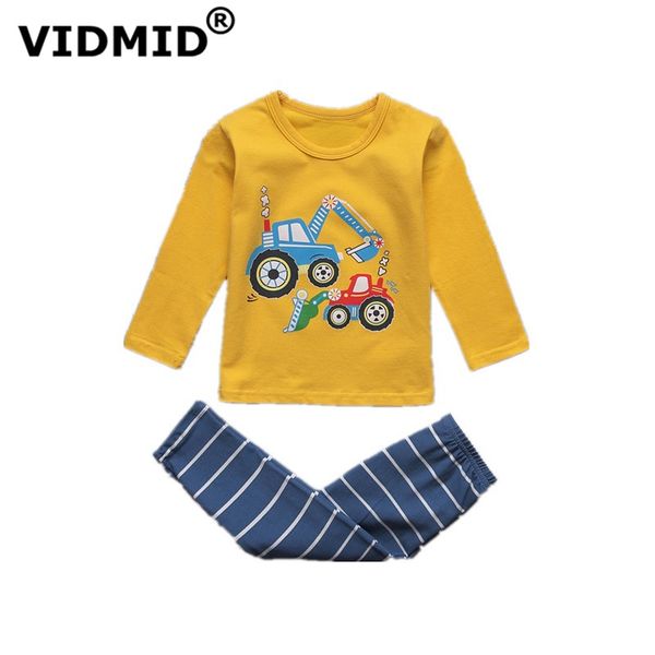 

vidmid мальчики пижамы комплекты одежды для мальчиков с длинным рукавом футболки брюки дети хлопок детские комплекты нижнего белья пижамы 40, White