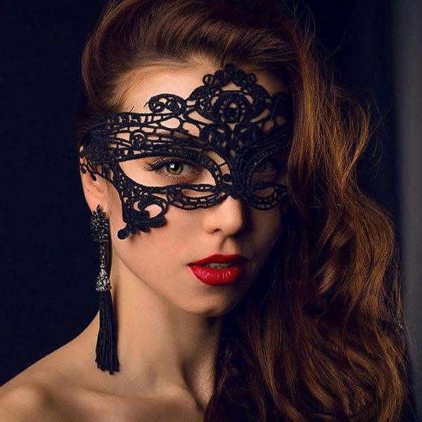 42 стили мода сексуальная леди кружева маска черный вырез глаз маски красочные маскарады причудливый маска Хэллоуин венецианский мардистый костюм VT1351