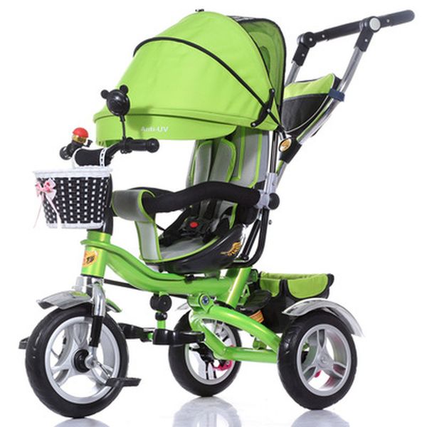 

swivel seat baby tricycle bike children bicycle stroller trolley three 3 wheel baby carriage child pram buggy pushchair 6m~6y