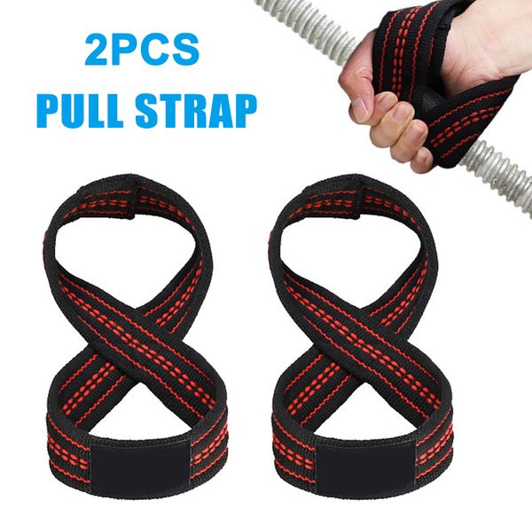 

resistance bands 2pcs figure 8 weight lifting straps deadlift wrist strap pull-ups support gym training belt h7jp