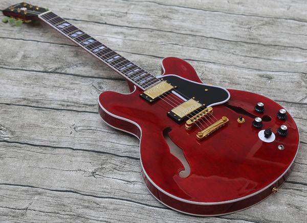 

Manufacturer cu tom new product ale jazz hollow mahogany neck electric guitar