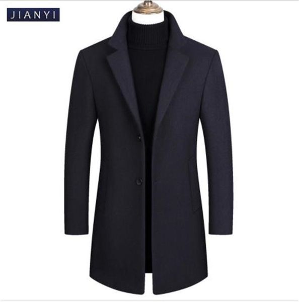 

casual wool tweed long coat lapel neck mens coat windbreaker warm cashmere single breasted coats mens outerwear, Black;brown