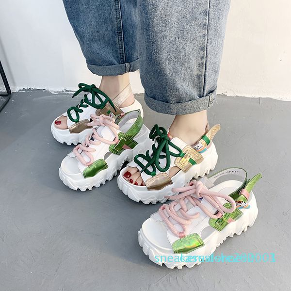 

novelty cross-strap open toe sport sandals women casual platform wedge sandals summer outdoor cool beach shoes women 2020 s03, Black
