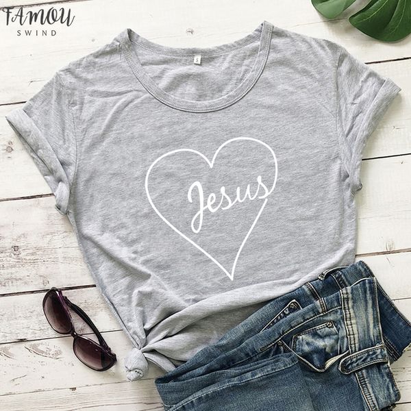 

jesus heart print t shirt vintage christian valentine gift tshirt men women summer inspiring religious church graphic tees, White