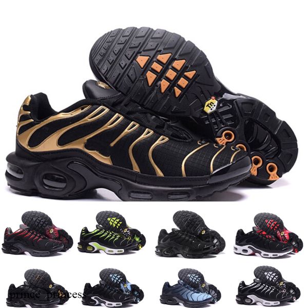 

sale 2020 new tn plus running shoes new arrivals breathable mesh blue red orange air tn requin jogging basketball tns trainer sports shoes, Black