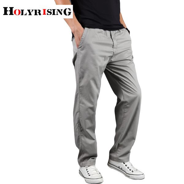 

holyrising men casual pants men 100% cotton pant army pants stretch man trousers pantalon homme 18743-5, Black