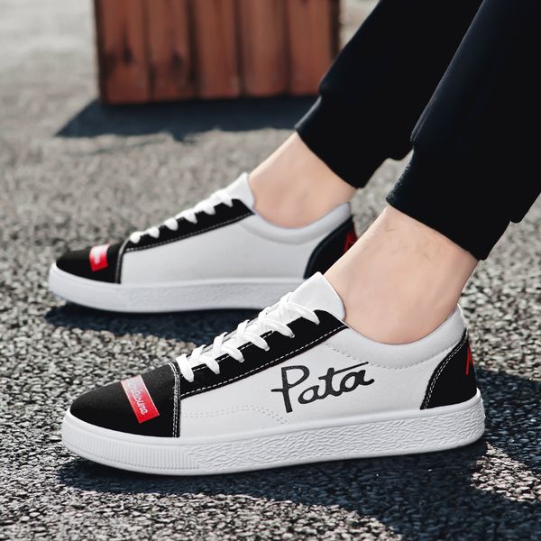 

couple pata canva shoes flat shoes classic white black autumn walking luxury mens womens casual shoes