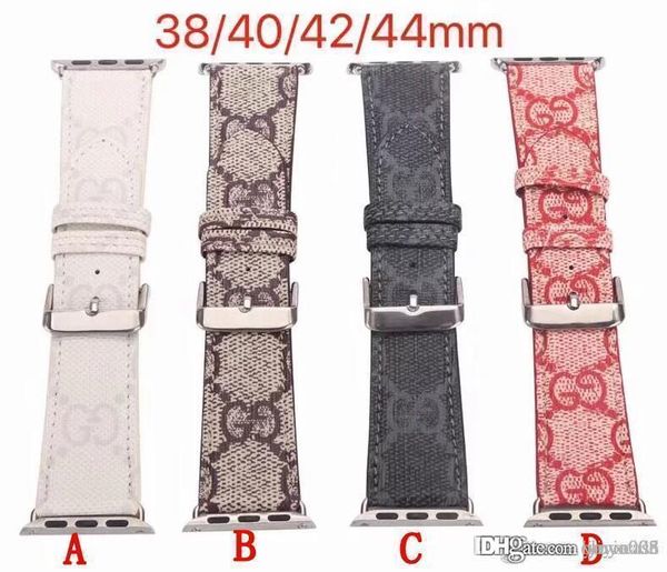 

Gift brand leather watchband for apple watch band 42mm 38mm 40mm 44mm iwatch 1 2 3 band leather trap bracelet fa hion tripe 025