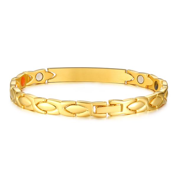 

мода золото цвет браслеты для женщин ювелирных изделий мужчину из нержавеющей стали браслета bangles магнитных ювелирных изделий аксессуаров, Golden;silver