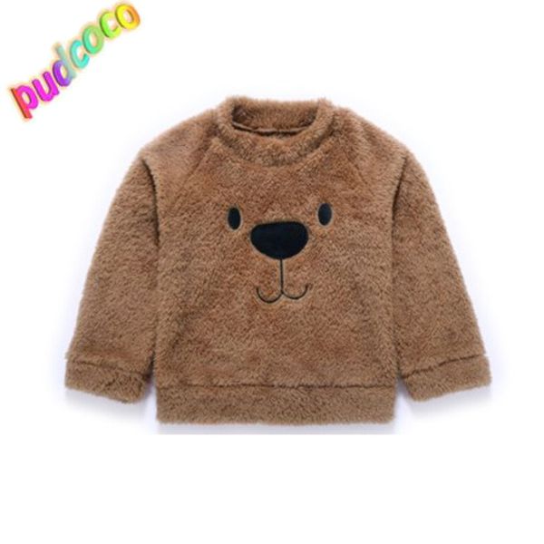 

2019 cute bear kids infant baby girl boy blouse sweater thick clothes hot, Blue