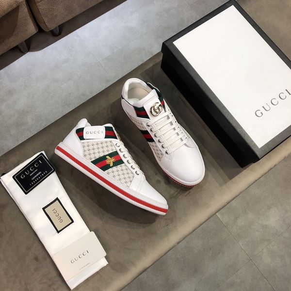 

fashion luxury designesr men sneaker casual shoes low italy brands ace bee stripes shoe walking sports trainers chaussures pour, Black