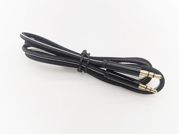 AUX-Audiokabel, Dual-Stecker, 1 m/3 Fuß Außendurchmesser 3,8 3,5 mm, Stoff Denim über DHL 100+