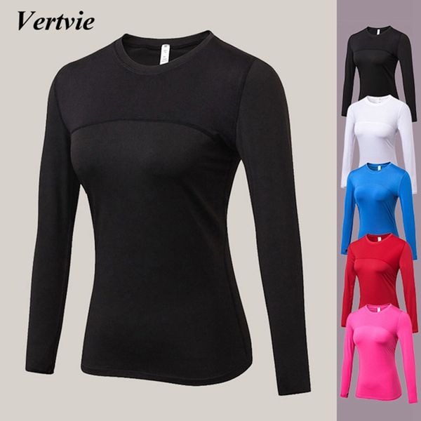 

long sleeve t-shirts women yoga gym compression tights sportswear fitness quick dry running body shaper tee shirts, White;red