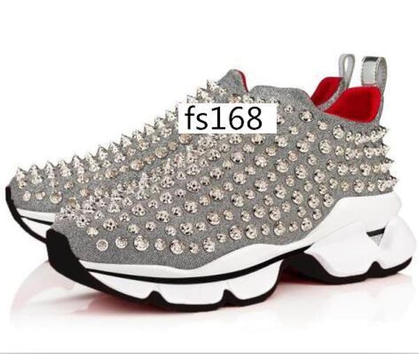 

с коробкой krystal spike sock donna плоские неопреновые кроссовки дизайнерские роскошные мужские красные подошвы обувь женская красная подош, Black