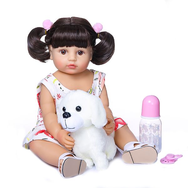 

new 55cm real baby size very soft flexible full body silicone bebe doll reborn baby toddler girl