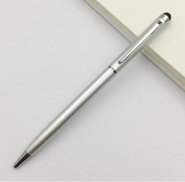 

50pcs/lot multi-function capacitor metal ballpoint pen,screen touch pens 10 colors, Blue;orange